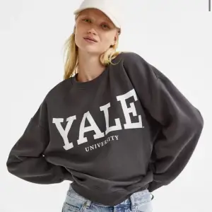 Säljer en snygg och bekväm mörkgrå sweatshirt med stort vitt Yale University-tryck på framsidan. Tröjan har en normal passform och långa ärmar. Passar perfekt mycket! Skriv innan köp💕 pris går att diskuteras 