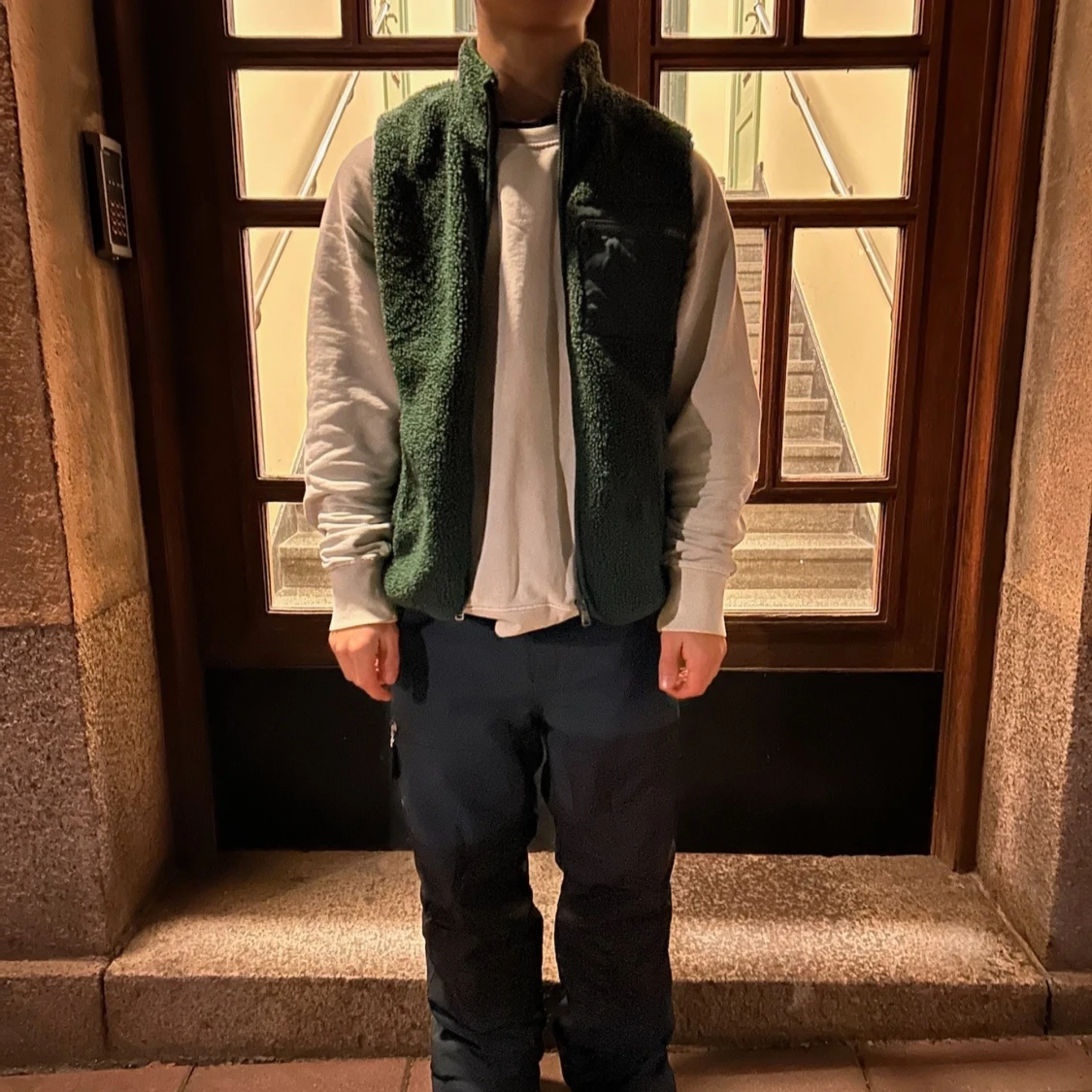 Grön teddyväst - 90