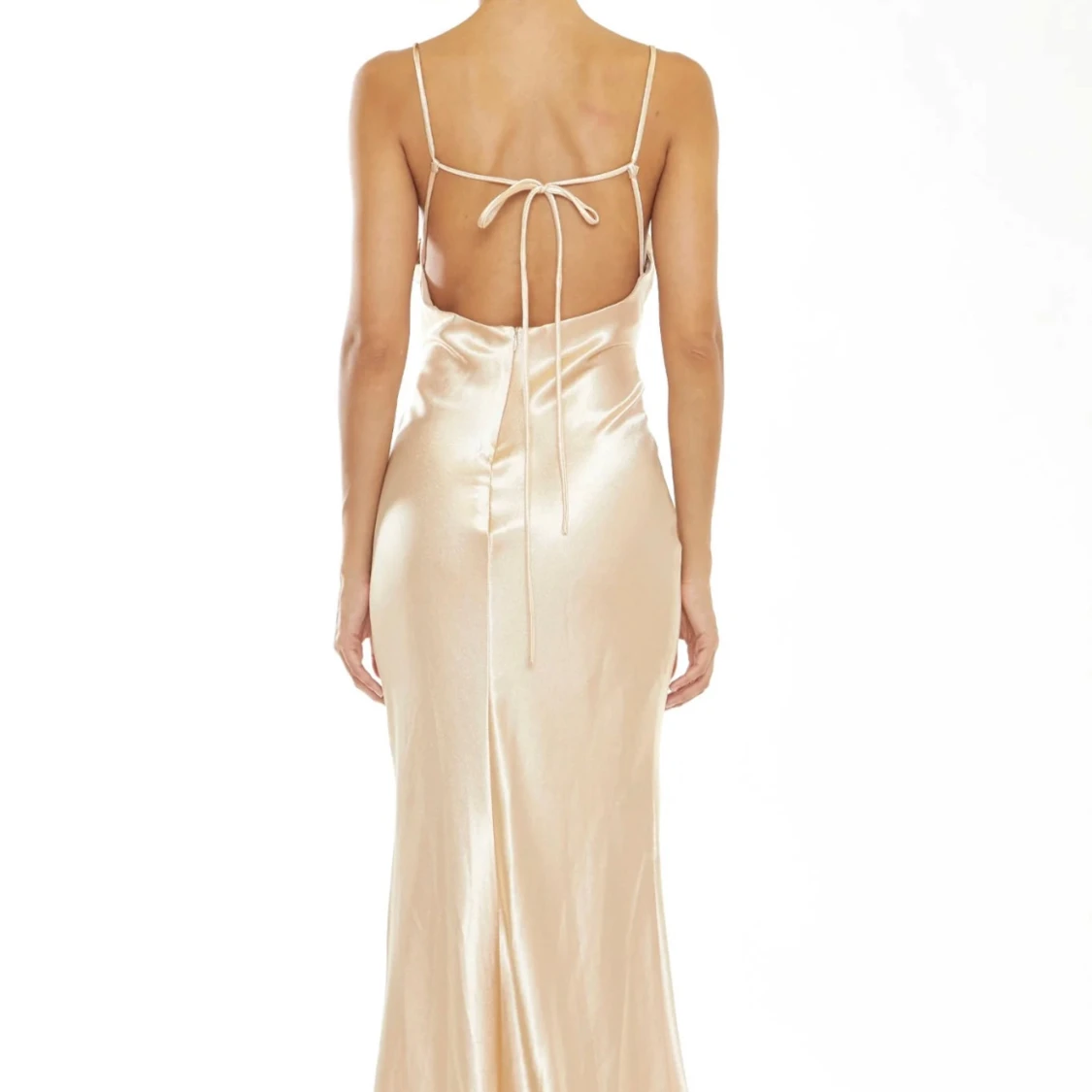 Champagnefärgad sidenklänning - 90