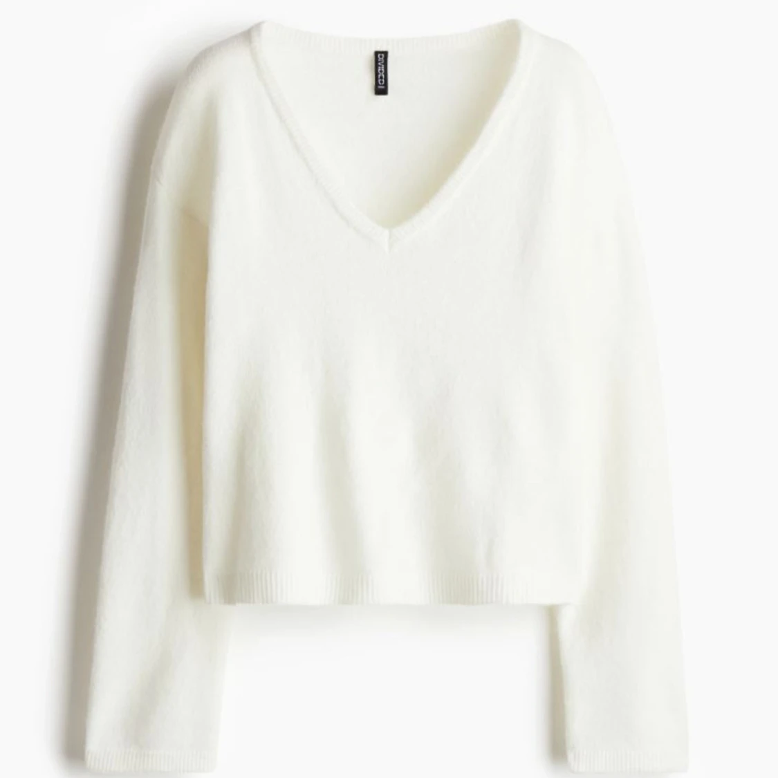 Vit v-ringad tröja