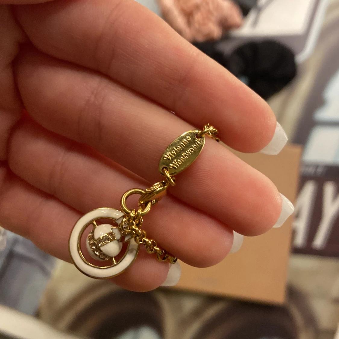 Guldarmband med hängsmycke - 90