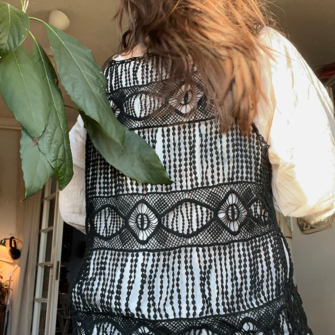 Svart spetsväst - 90