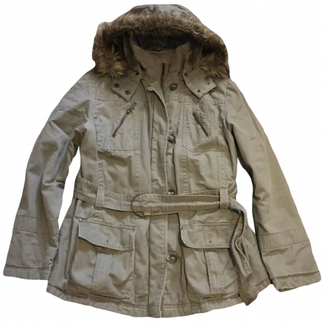 Olivgrön vårjacka/ pälsjacka 