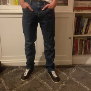 Blå jeans från McGordon - Snygga blå jeans från McGordon med en klassisk straight passform. De har en midwaist design och är perfekta för en avslappnad stil. Jeansen har en dragkedja och knappar framtill.