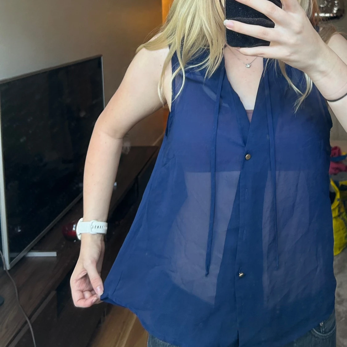 blå tunn blus  - 90