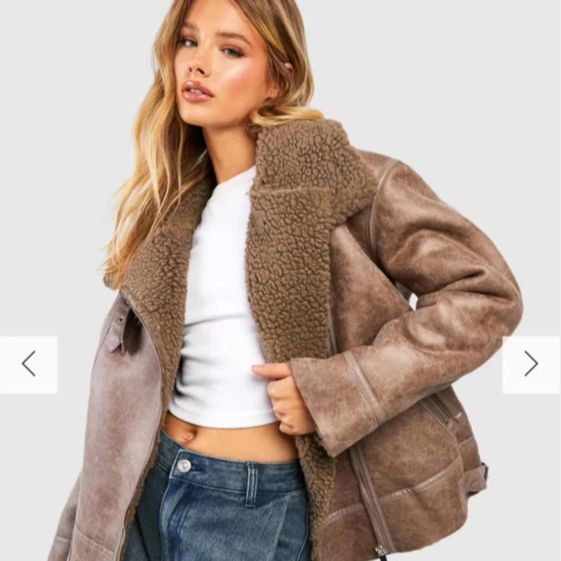 Pilotjacka med teddyfoder