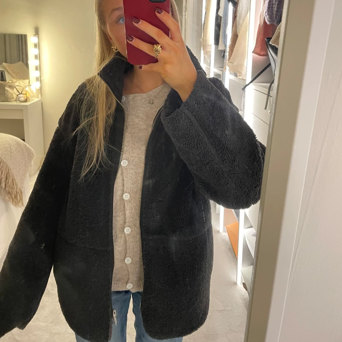 Hm teddy jacka grå - 92