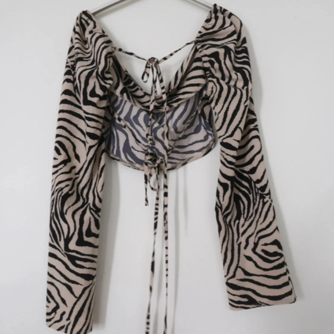 Zebramönstrad croppad topp - 92