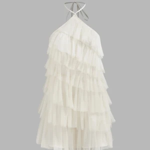 supersnygg klänning - vit, glittrig