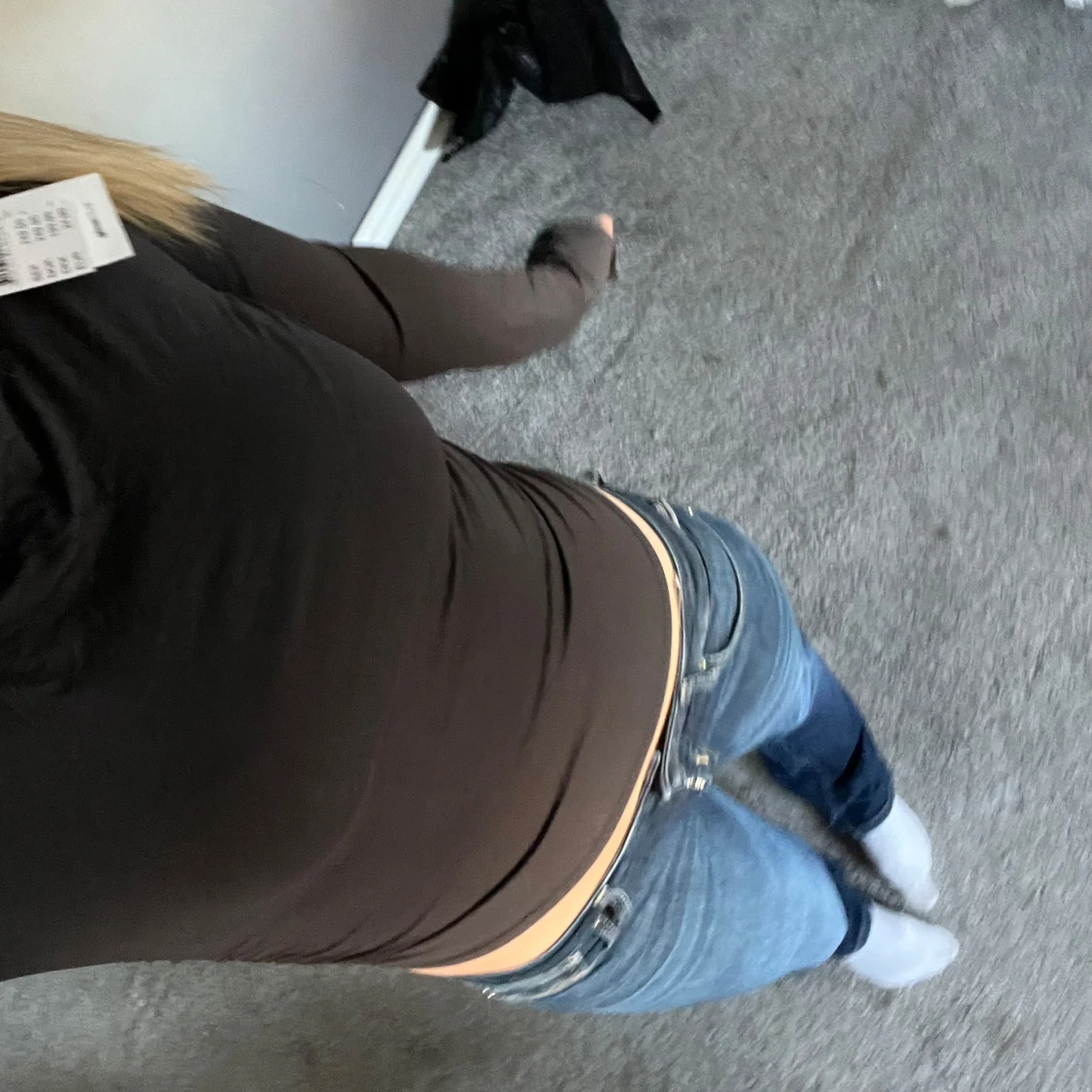 långärmad tröja med lite krage - 90