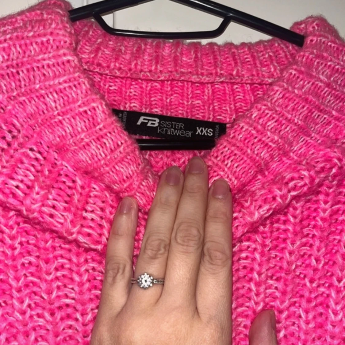 Rosa stickad tröja från FB Sister - 90