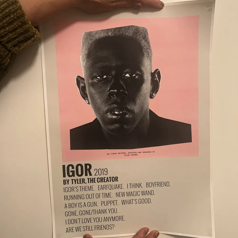 Poster med Tyler the creator, igor albumet! Säljer fler posters!. Övrigt.