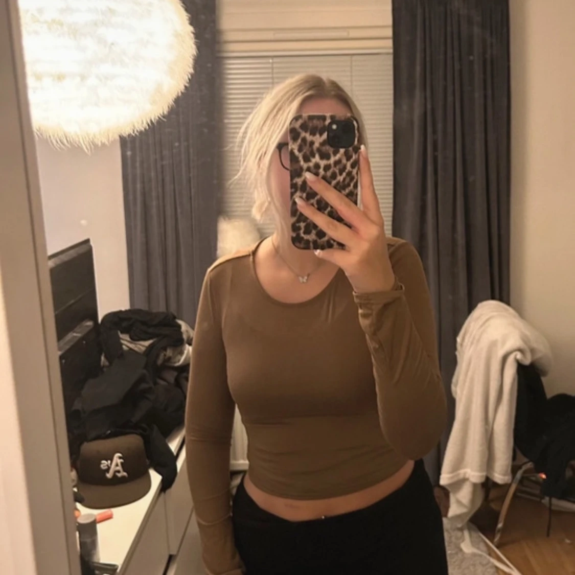 Brun långärmad topp - 90