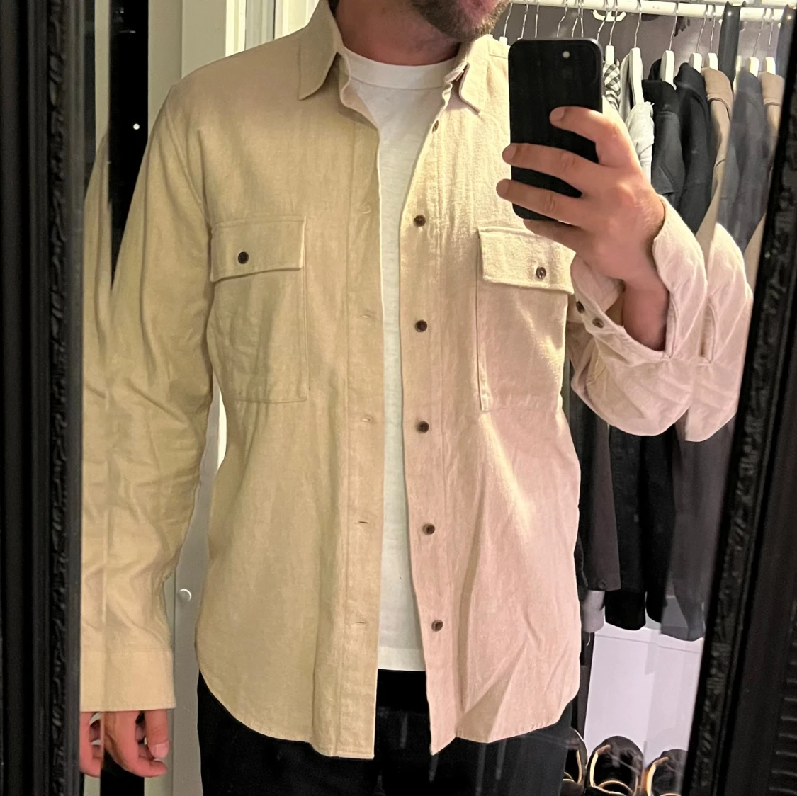 Overshirt bomullstyg dobber 