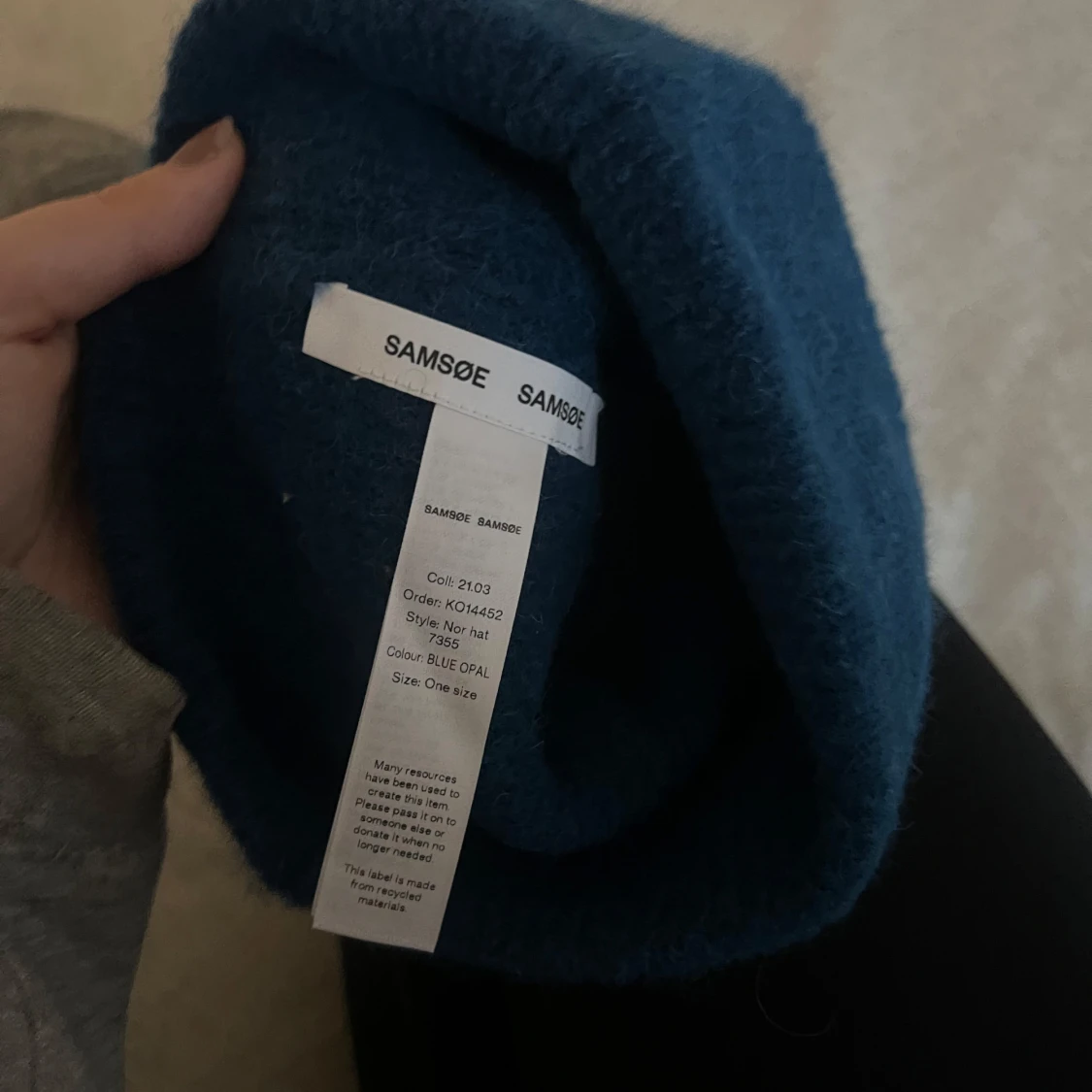 Blå ullmössa från Samsøe Samsøe - 91