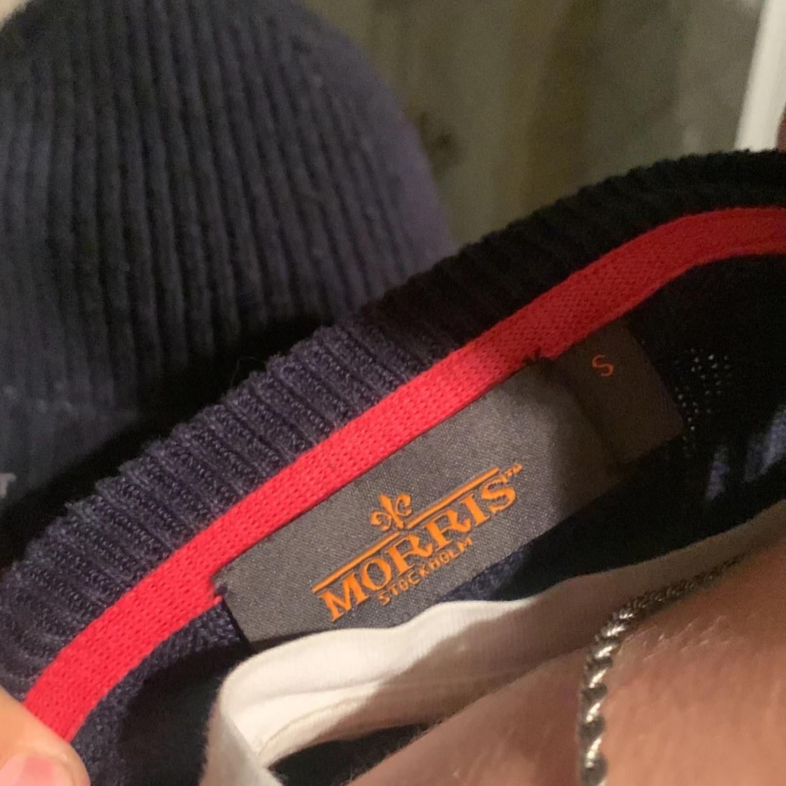 Mörkblå stickad tröja från Morris - 91