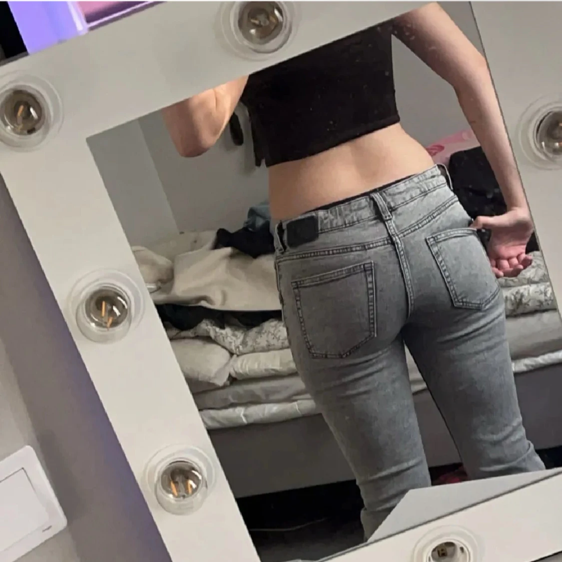 Grå bootcut jeans - 91