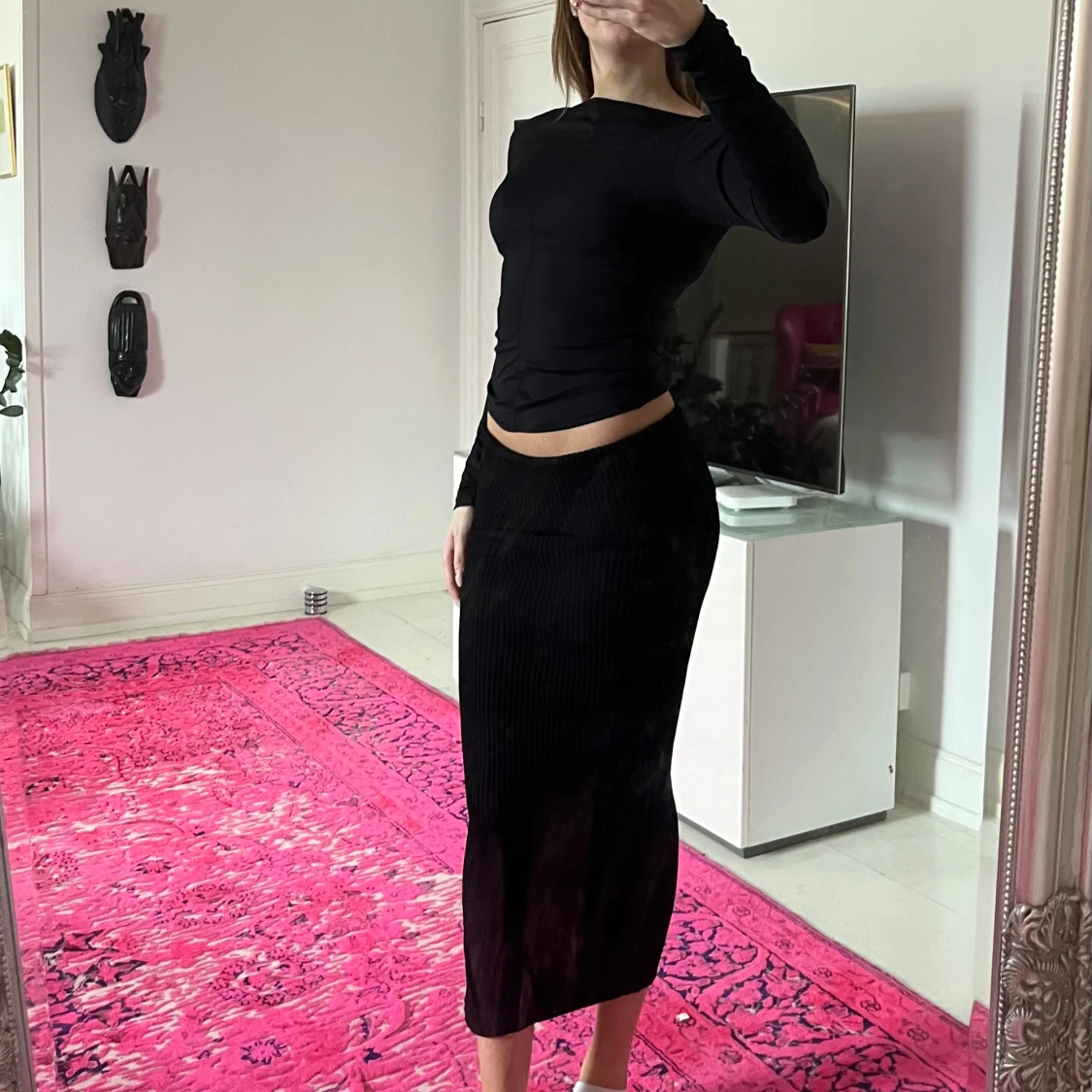 Stickad maxikjol Zara