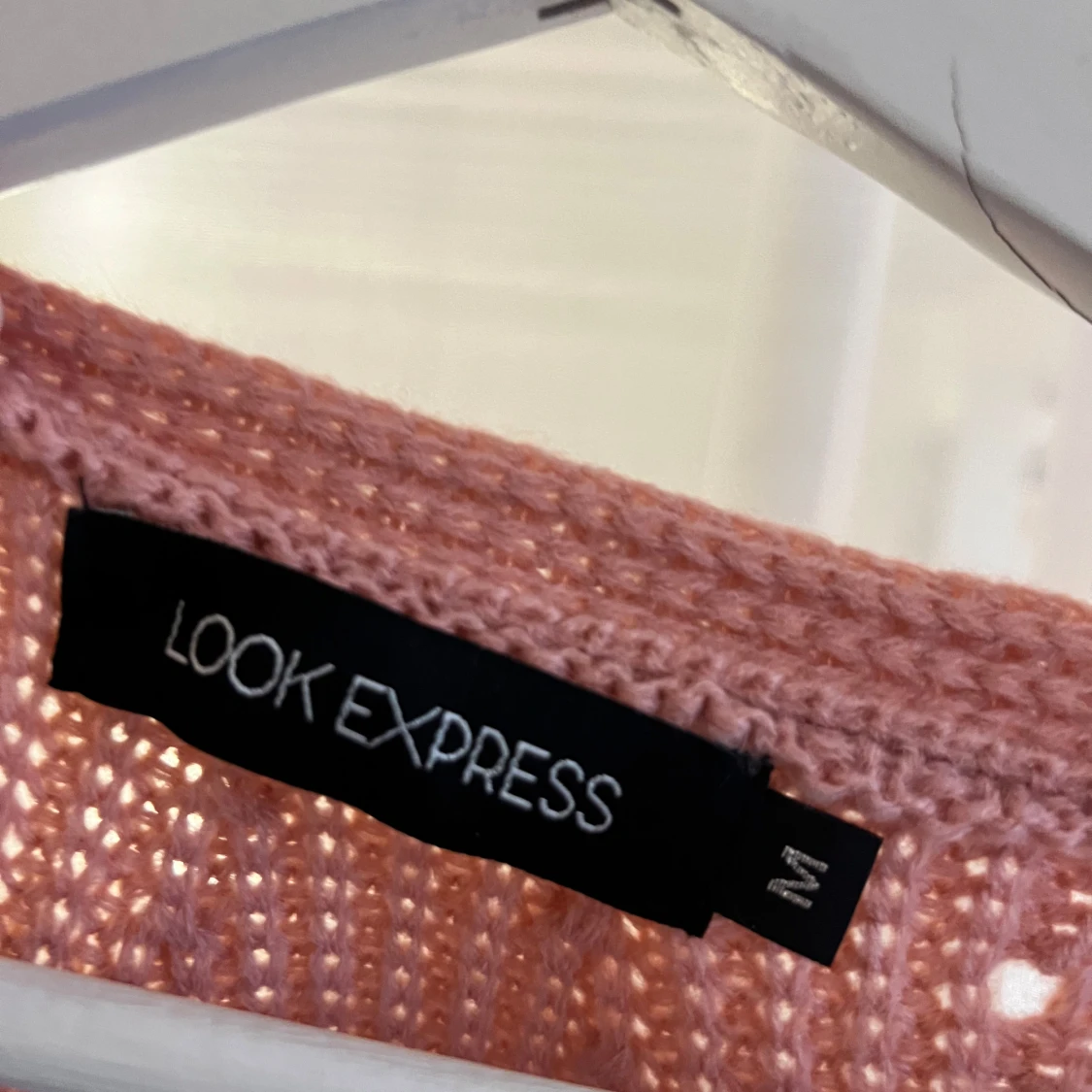 Rosa stickad kofta - 91