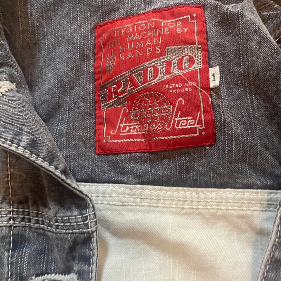 Grå jeans jacka - 90