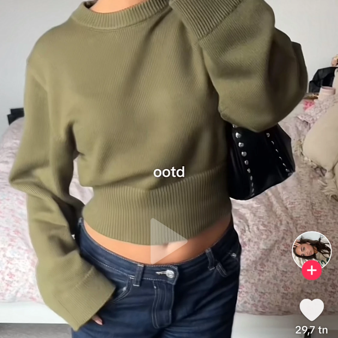 Grön stickad tröja