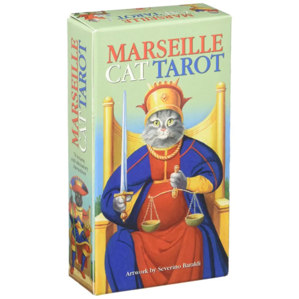 The Tarot of Marseille has been rediscovered by modern tarot readers. In this cheerful tribute to the Marseille Tarot, the images have been redesigned and reconstructed with amusing cats, while retaining all the details of the traditional cards. This deck gives new energy to the cards of Marseille and will attract many people to one of Tarot's most important historical decks. 78 full colour cards and instructions. Böcker.