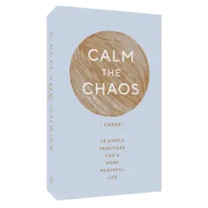 For anyone overwhelmed by the stresses of daily life, this deck is a simple tool to promote calm and well-being. Here are 65 soothing cards, each featuring an encouraging mantra on the front and a short practice on the back, including exercises for mindfulness, self-care, awareness, grounding, gratitude, and more. Users can pull one card each morning to center themselves, or pick a few at a time to set a bigger intention for the week. Presented in a lovely portable package with foil stamping, Calm the Chaos Cards make it easy to foster moments of peace and clarity, anytime and anywhere. • A CREATIVE WAY TO PRACTICE SELF-CARE: Manage daily stress, quell anxiety, and build happiness habits with the 65 cards in this deck. • CULTIVATE MORE MINDFULNESS: These cards will help you practice daily reflection, record gratitude, and set achievable goals. • USE DAILY, WEEKLY, OR WHENEVER YOU NEED CALM: Pull a card each morning to find a mantra and inspiration for your day, or choose one card a week to set a larger intention. • HANDY FORMAT: 65 cards in a gorgeous foil-stamped box with sliding tray makes this a portable and attractive way to find balance and peace. • A LOVELY GIFT: This beautifully designed package makes a perfect gift for moms, girlfriends, or anyone trying to balance the busy-ness of their life.