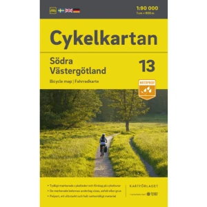 Cykelkartan Blad 13 Södra Västergötland 2023-2025 - Cykelkartan är kartan för dig som vill upptäcka Sverige på två hjul. Kartserien täcker Götaland, stora delar av Svealand samt området runt Siljan. Kartorna är detaljerade och innehåller förslag på lämpliga cykelleder samt deras underlag – grus eller asfalt. Här finns också förslag på boenden samt sevärdheter att besöka under cykelturen.