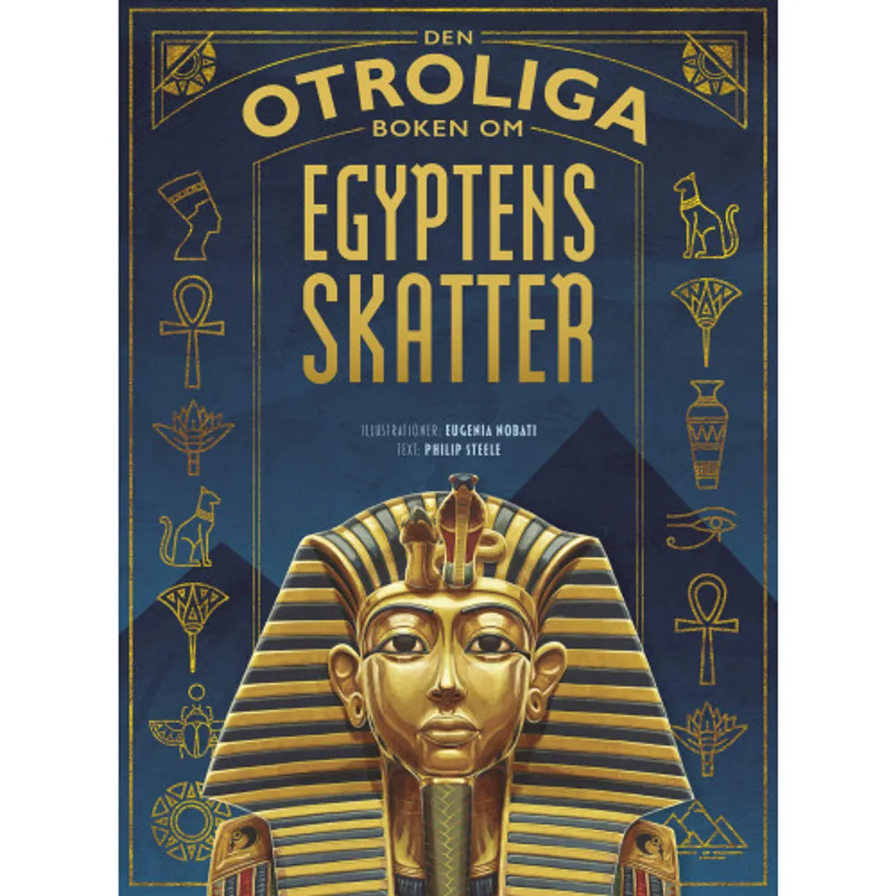 En vackert illustrerad bok fullspäckad med hemligheter, glittrande guld, ovärderliga skatter, fakta, myter och berättelser från det forntida Egypten. Den här boken tar dig med på en spännande resa tillbaka i tiden, till de gamla egyptiernas land. Möt mäktiga drottningar och faraoner, mytiska gudar och magiska gudinnor. Upptäck vardagslivet runt Nilens stränder. Varje uppslag visar en fantastisk skatt och dess unika historia. Mumier, hieroglyfer, lyckoamuletter och mycket mer. Boken innehåller hundratals fascinerande fakta om Egyptens skatter och otroliga, detaljrika illustrationer i storslaget format. Det här är den nionde boken i den mycket populära serien Den otroliga boken om. En internationell succé som sålt i över en halv miljon exemplar. I samma serie finns också:Den otroliga boken om djur Den otroliga boken om dinosaurier Den otroliga boken om havets djur Den otroliga boken om reptiler och groddjur Den otroliga boken om farliga djur Den otroliga boken om hotade djur Den otroliga boken om hästar Den otroliga boken om hajar     Format Inbunden   Omfång 80 sidor   Språk Svenska   Förlag Lind & Co   Utgivningsdatum 2021-11-24   Medverkande Eugenia Nobati   Medverkande Sara Jonasson   ISBN 9789179035839  . Böcker.