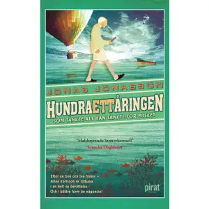 Allan sitter med vännen Julius på Bali och har nästan lika långtråkigt som strax innan han klev ut genom sitt fönster på hundraårsdagen ett år tidigare. Nu väntar ny födelsedag. Julius bestämmer sig för att fira sin vän med en luftballongfärd. Allan föreslår att de i så fall tar med sig något att dricka, ifall det skulle bli stiltje där uppe i luften. Det som följer är allt utom stiltje. Vinden och omständigheterna tar vännerna på en resa genom all världens galenskap. I centrum för den står kärnvapenkapprustning, tuppfäktning världsledare emellan, dumhet och argan list. Längs vägen avverkas Kim Jong-un, Donald Trump, Vladimir Putin, Angela Merkel och en svensk utrikesminister som undrar om allt det här händer på riktigt. Hundraettåringen som tänkte att han tänkte för mycket är den fristående fortsättningen på Jonas Jonassons succéroman om hundraårige Allan Karlsson. Författaren granskar på nytt mänsklighetens alla tillkortakommanden. Han gör det på sitt oefterhärmliga sätt, med humor och värme. Det roliga med Jonas Jonassons böcker om Allan Karlsson, som blivit hundraett år, är att de berättar om världspolitik i en glatt respektlös ton, som om den handlade om vanliga människor. Lotta Olsson, Dagens Nyheter Kanske är det en märklig nostalgi efter en Hasse och Tage-politisk humortradition som gör att jag fnissar mig igenom stora delar av Hundra ettåringen som tänkte att han tänkte för mycket . Kanske är det verklighetens dystra politiska läge, som gör behovet av en skrattventil lätt desperat. Jag vet inte. Men vad jag vet är att Jonas Jonasson i den här romanen tar exakt allt som är oroande i vår tid och stoppar in det i halsbrytande humorkarusell. Therese Eriksson, Svenska Dagbladet    Format Pocket   Omfång 433 sidor   Språk Svenska   Förlag Piratförlaget   Utgivningsdatum 2019-06-07   ISBN 9789164206374  