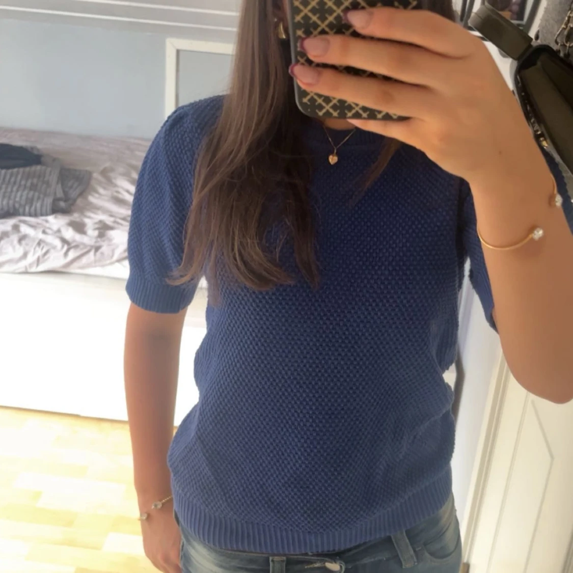 Blå stickad tröja från Vila - 90