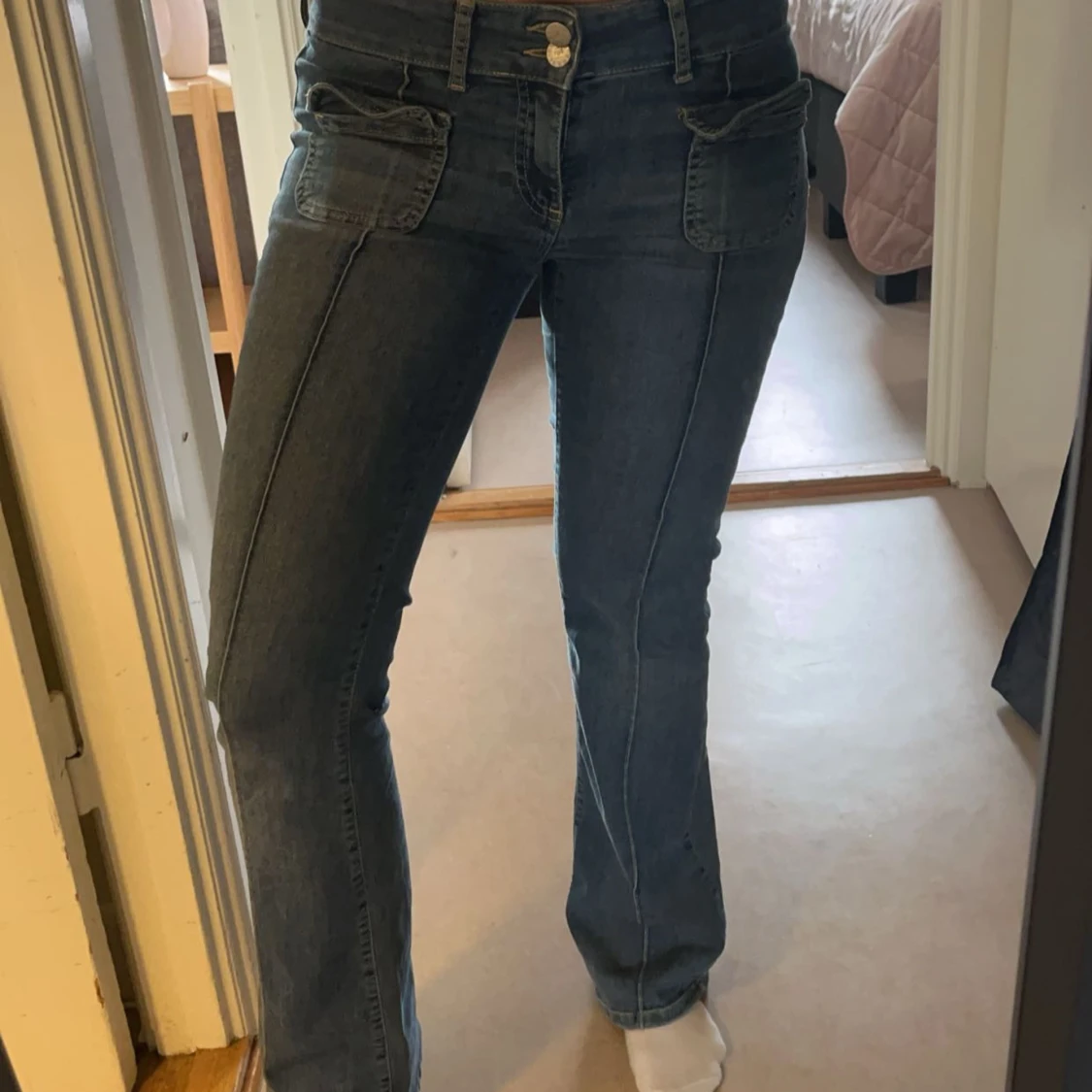 Blå bootcut jeans - 3