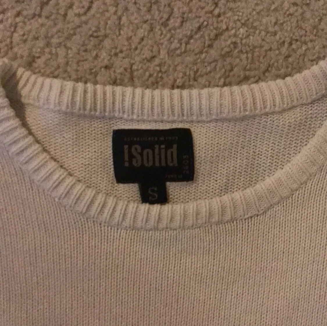 Vit stickad tröja från solid - 2