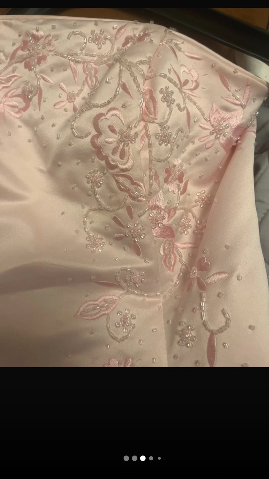 Ljusrosa axelbandslös balklänning - 2