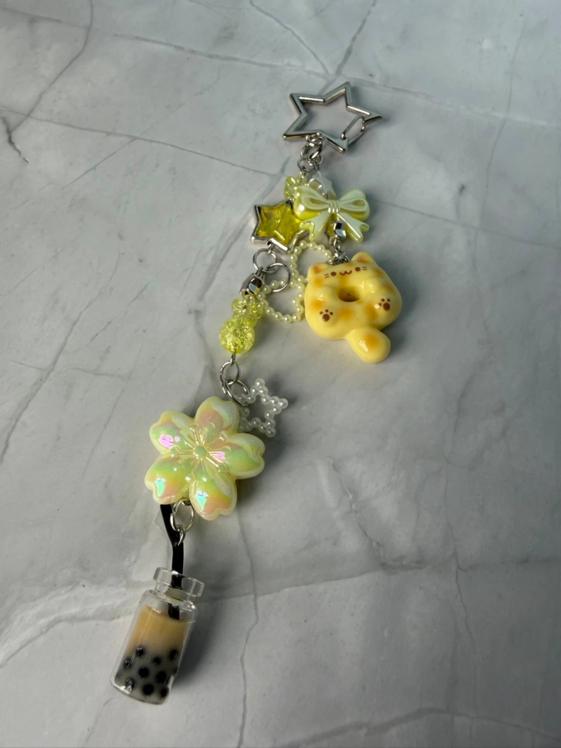 CAT//YELLOW BOBA - keychain - 1
