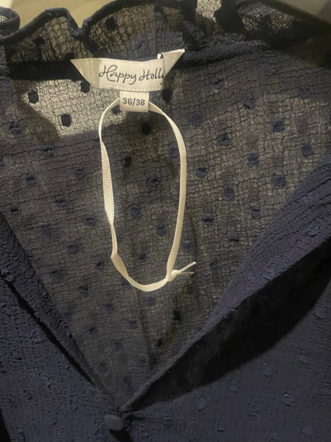 Mörkblå prickig blus Happy Holly - 1