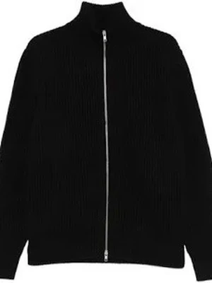 Svart Maison margiela ziptröja - Stilren svart zip tröja från Maison margiela med hel dragkedja framtill och ribbad struktur. Tröjan har hög krage och långa ärmar, perfekt för lager-på-lager. Enkel och tidlös design som passar till det mesta. Vid frågor eller fler bilder är det bara att skriva 
