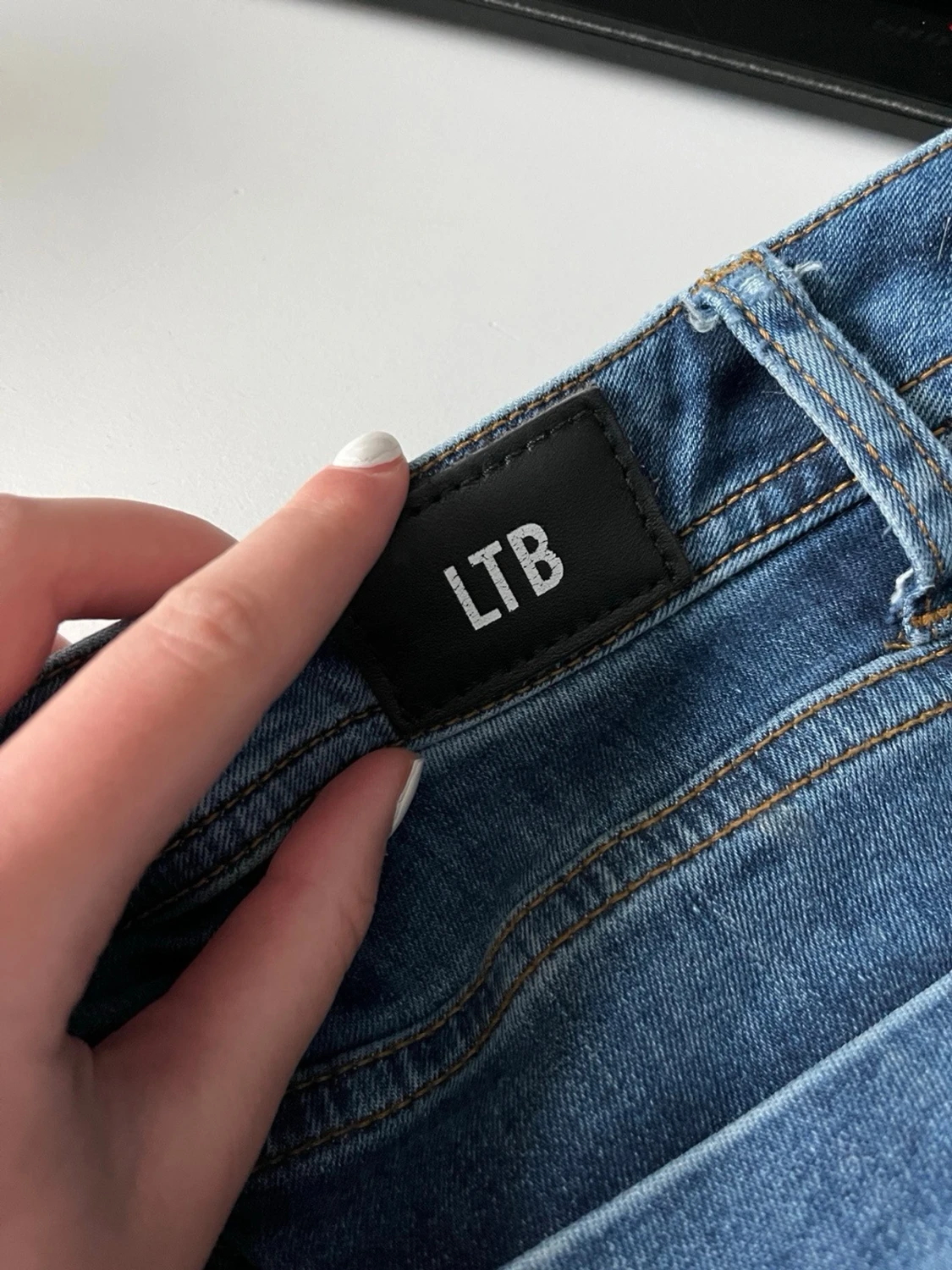 Blå slim fit jeans med låg midja - 3