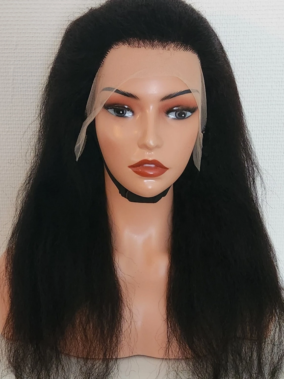 100% human hair, äkta hår kinky Straight wig 24" - 1