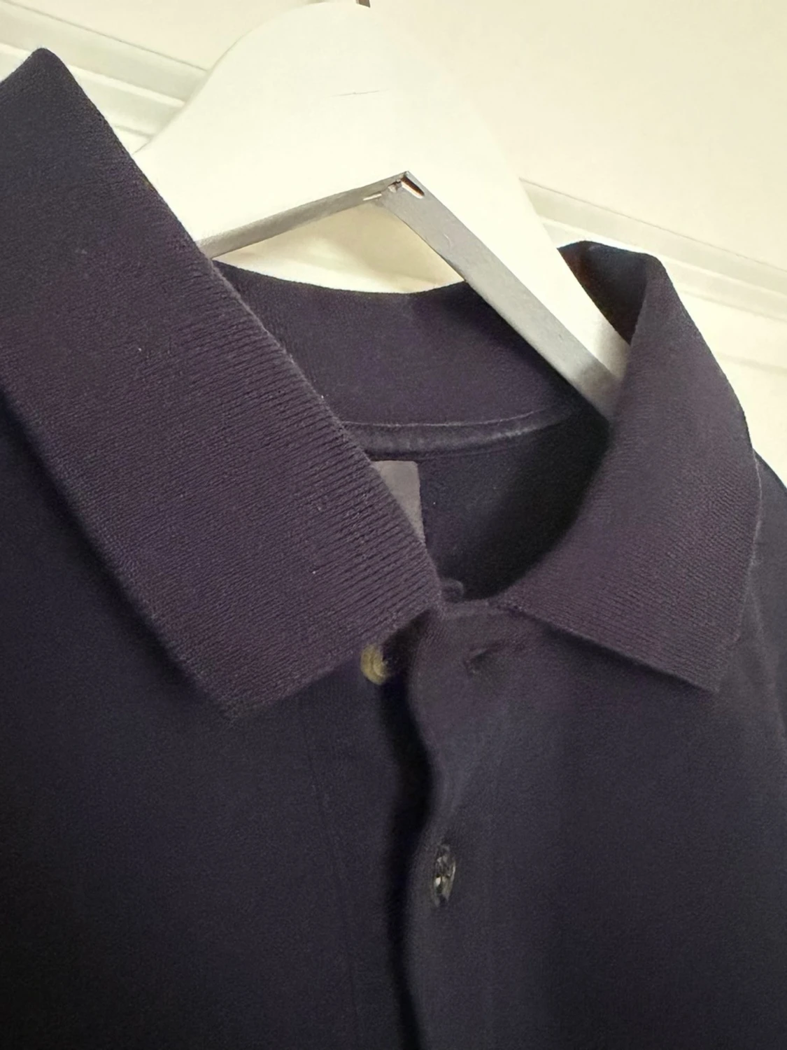 Mörkblå långärmad pikétröja från H&M premium  - 1