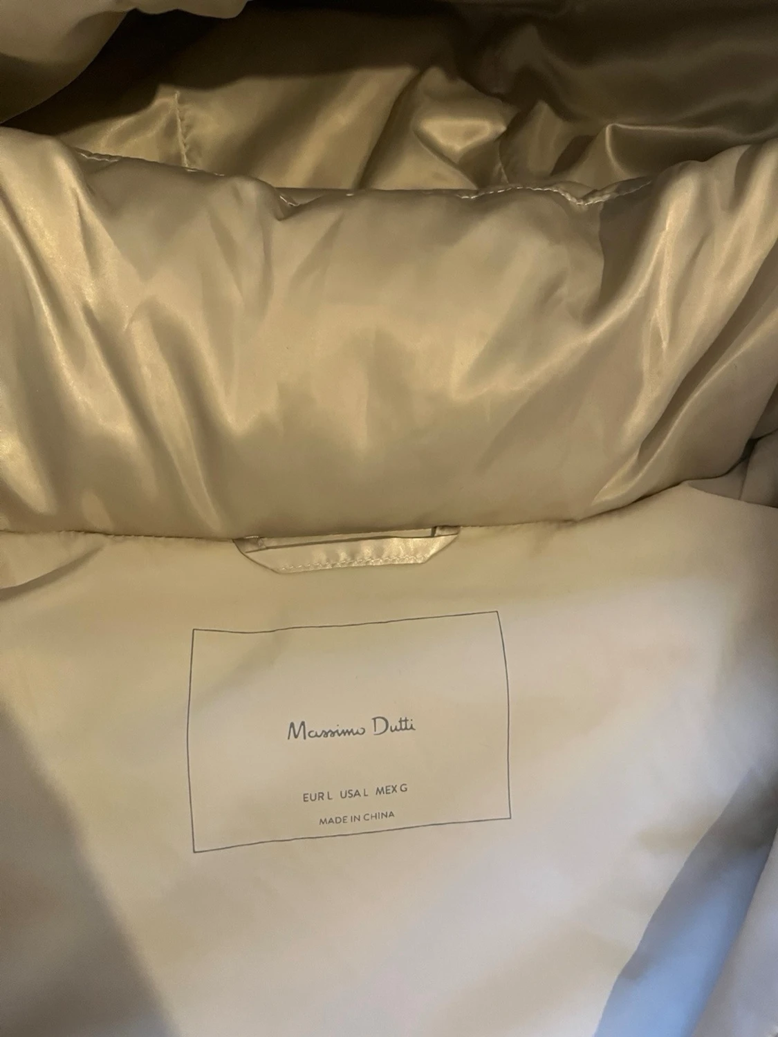 Beige lång dunväst Massimo Dutti - 1