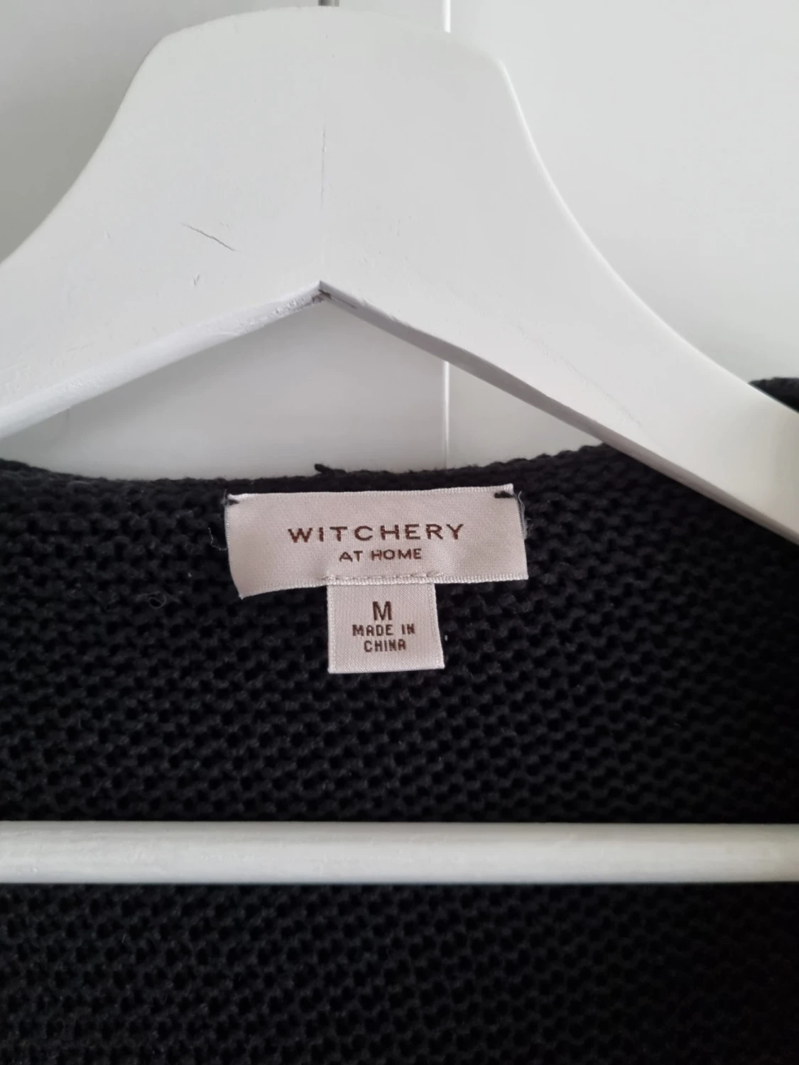 Svart lång kofta med huva Witchery M - 1