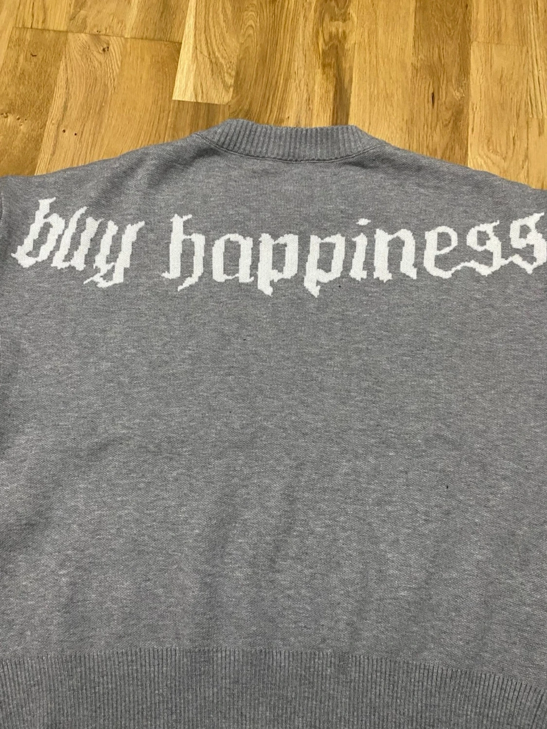 Grå tröja med vit dollartryck - 4