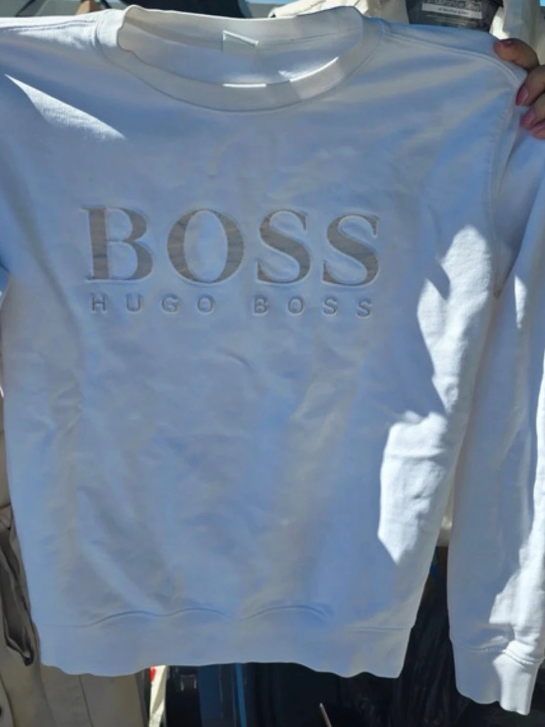 Vit sweatshirt från Hugo Boss