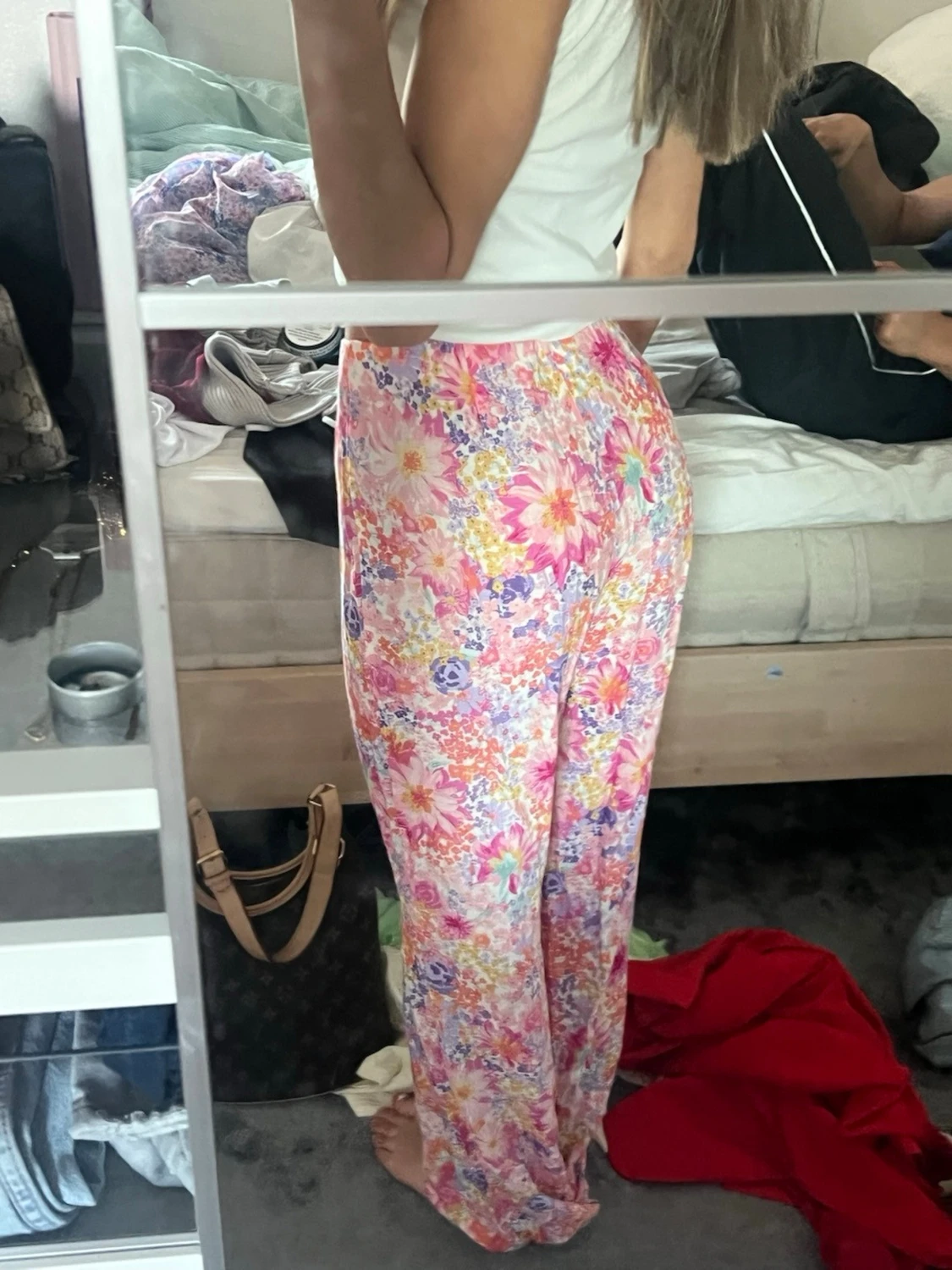 Färgglada blommiga leggings - 1