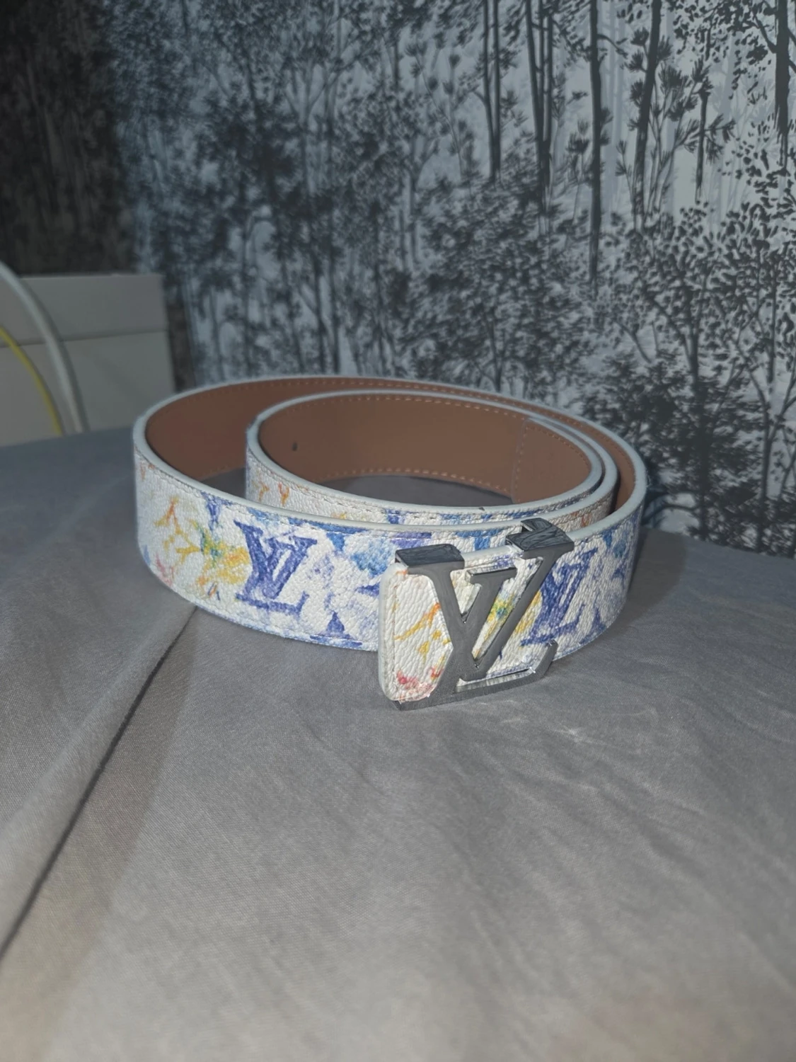 Flerfärgat Louis Vuitton bälte