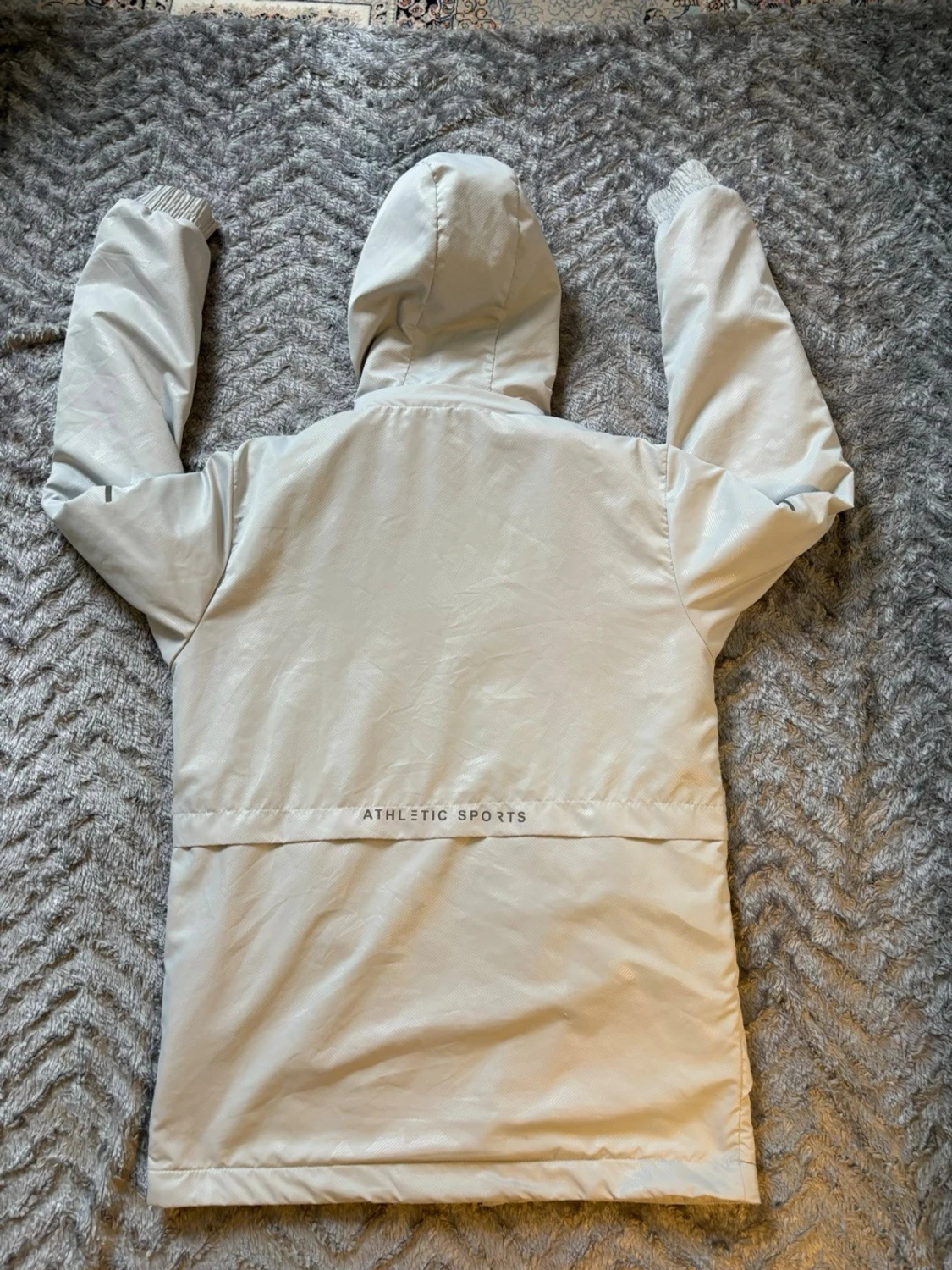 Beige vindjacka med huva - 1