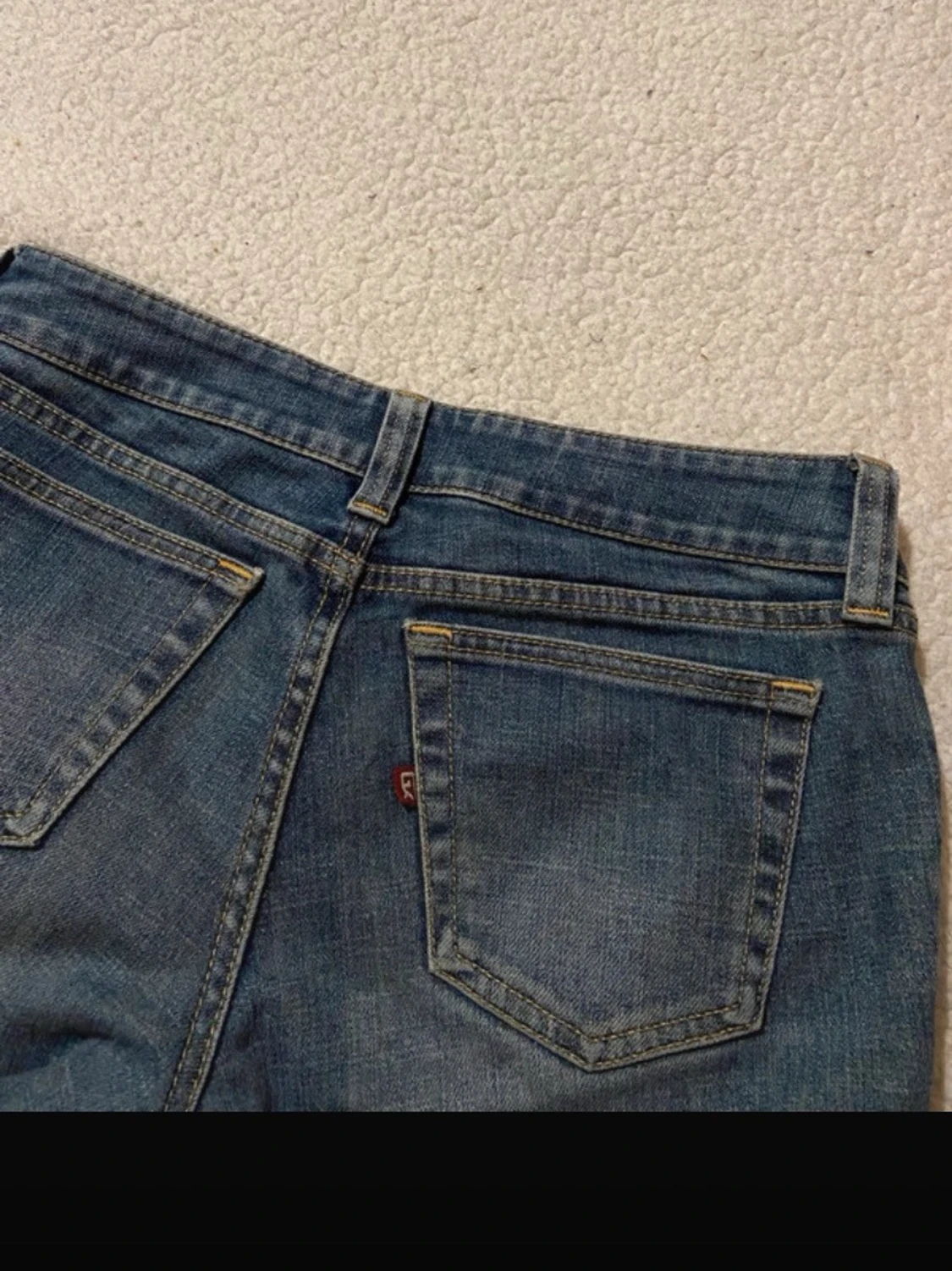 Blå bootcut jeans med låg midja - 1