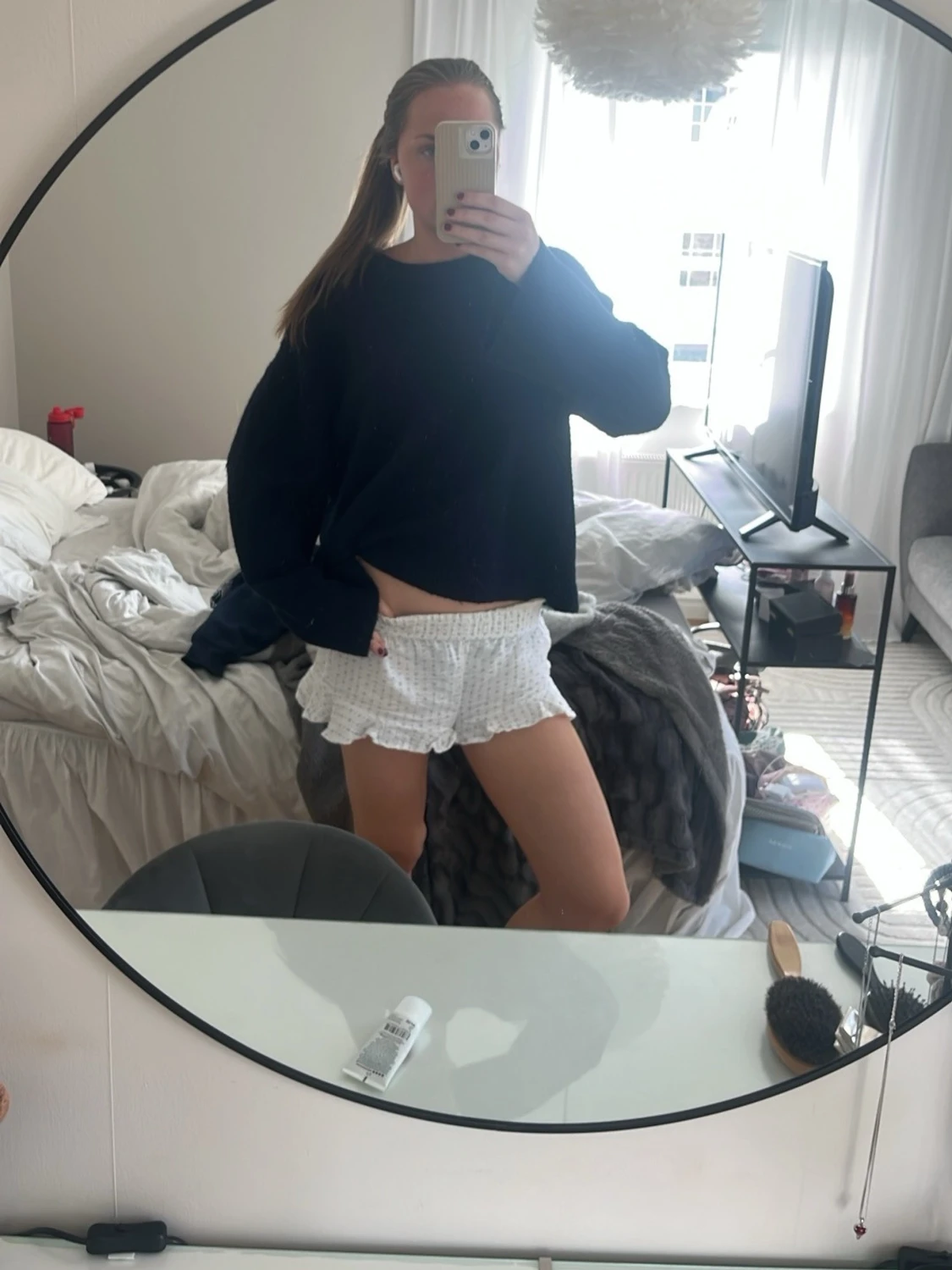 Svart oversized stickad tröja - 1