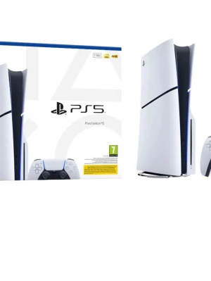 PlayStation 5 konsol 1TB vit - PlayStation 5 konsol från Sony med 1TB lagring. Snygg futuristisk design i vit och svart plast med blå LED-detaljer. Medföljer en trådlös DualSense-handkontroll. Perfekt för gaming på nästa nivå. Köpt för cirka 2 månder sen från buktik för 7000 nästan lite mindre 